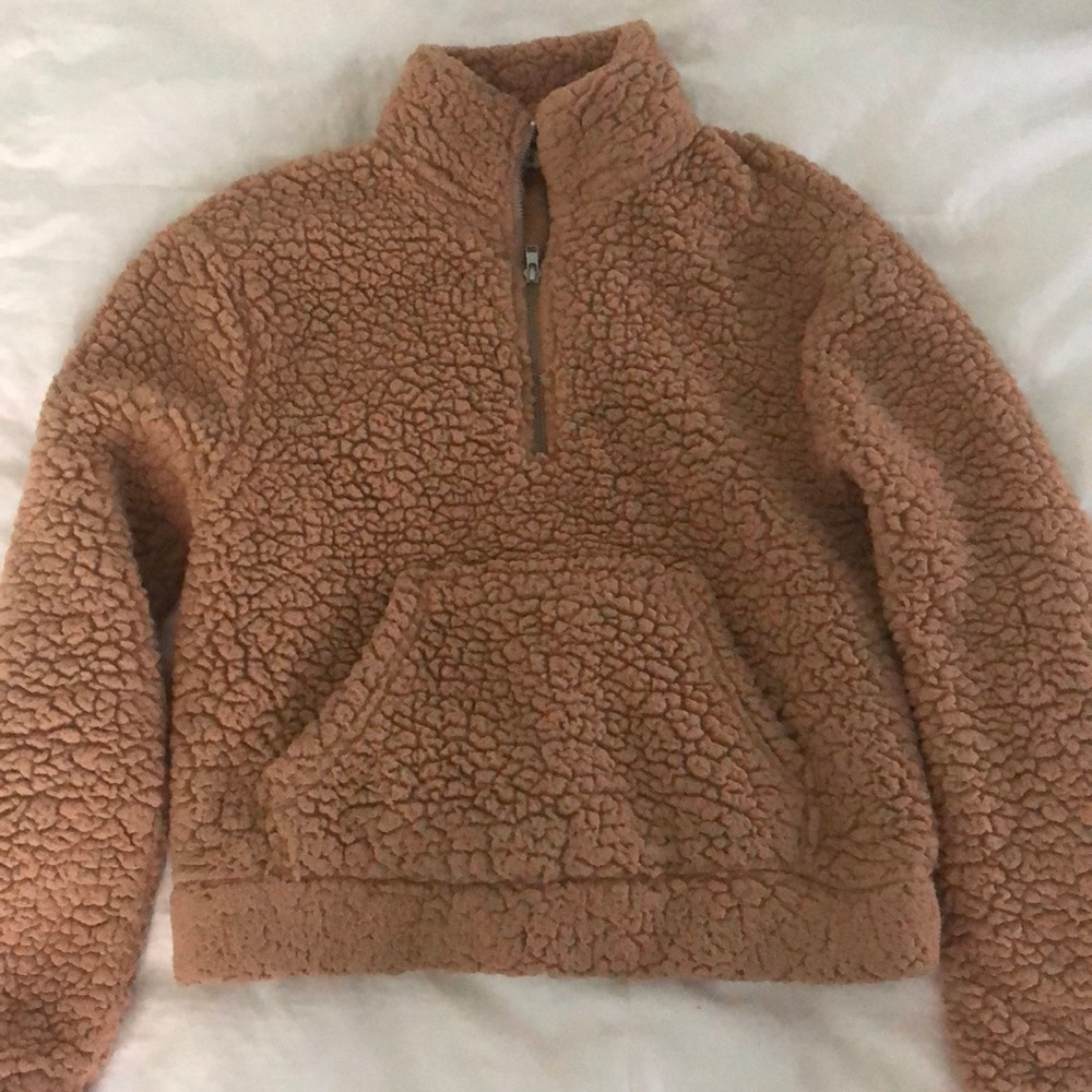 GARAGE fuzzy quarter zip